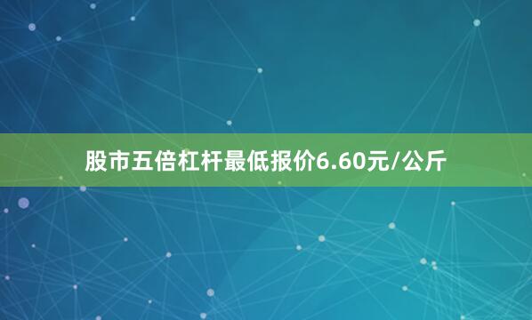 股市五倍杠杆最低报价6.60元/公斤