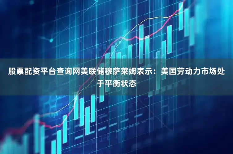 股票配资平台查询网美联储穆萨莱姆表示：美国劳动力市场处于平衡状态